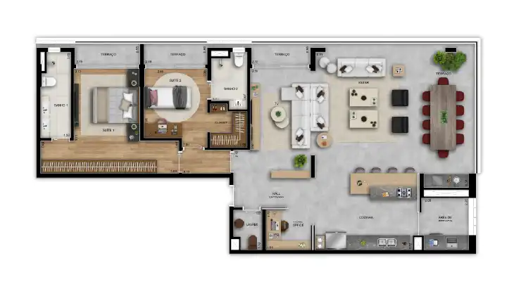 Cazuza 139m², opção ampliada