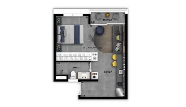 Studio, 31m²
